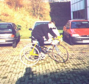 Nick takes a tricky tight turn in his stride.