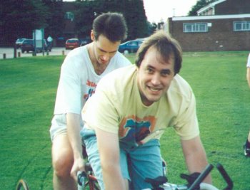 Mark & Jon on the tandem tricycle {Aggression and Bewilderment}